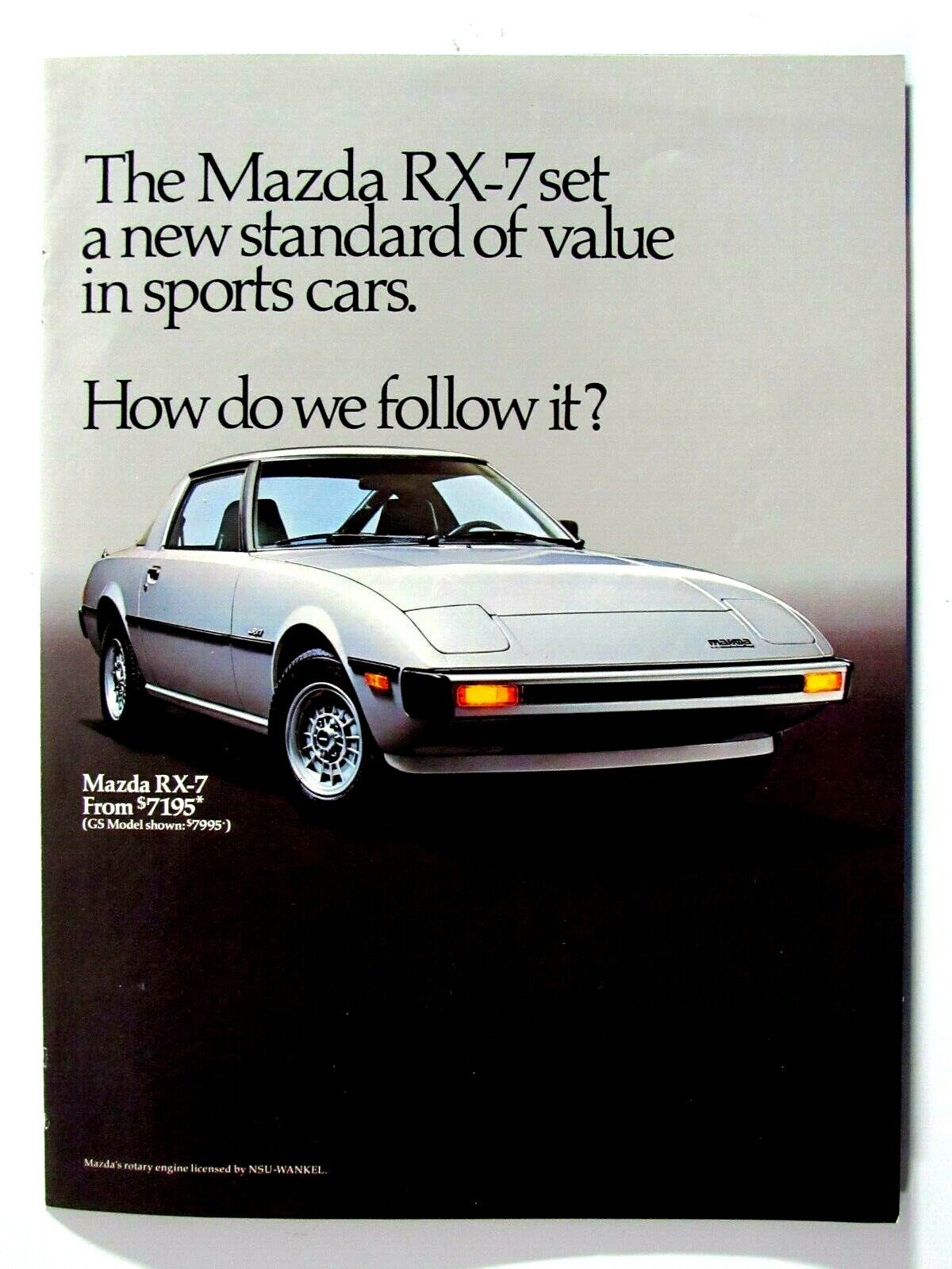 1979 Mazda RX 7 GT Vintage Silver Original Print Ad 8.5 x 11\
