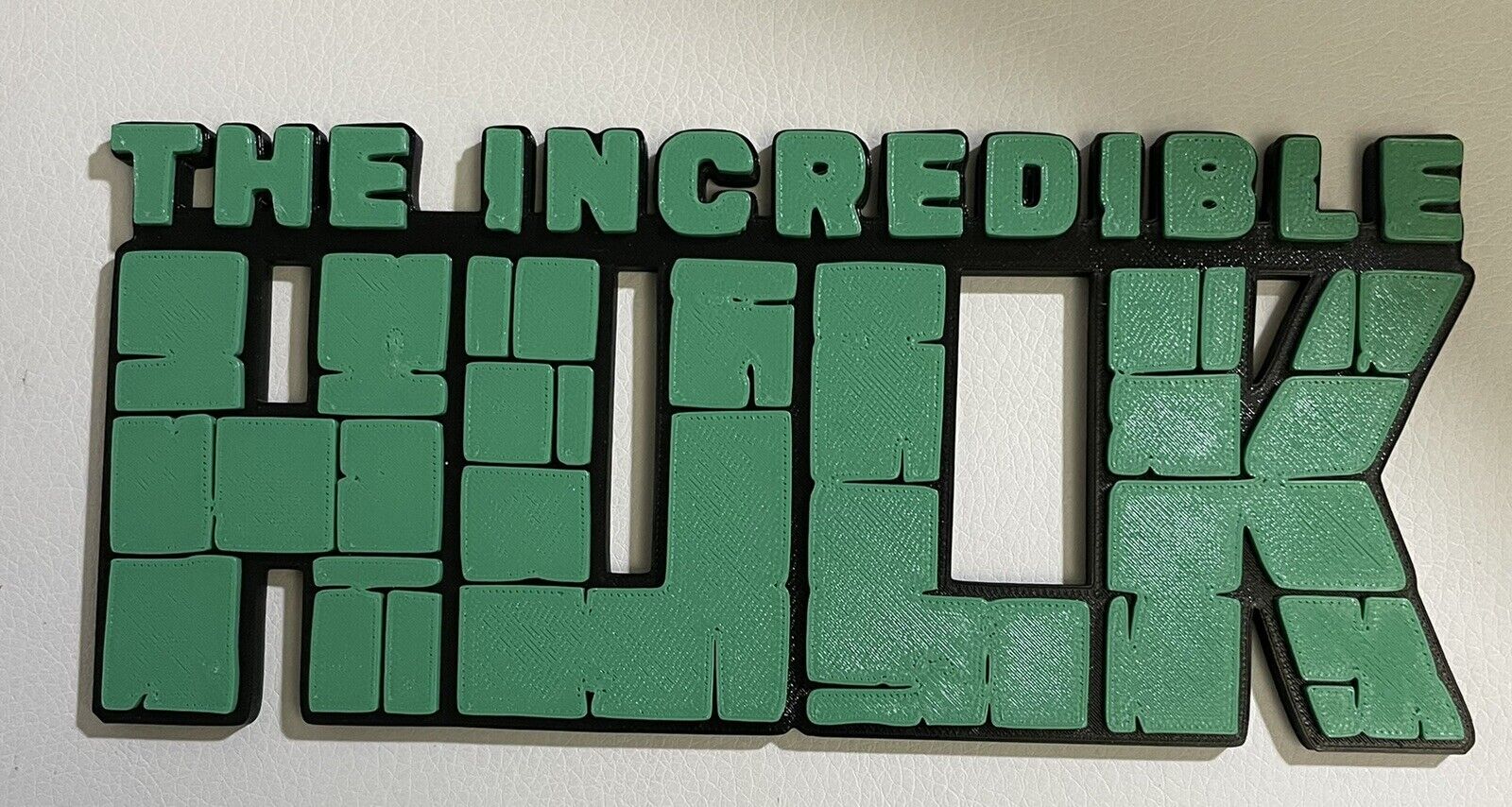 The Incredible Hulk logo 3D printed wall mount display Sign 8”
