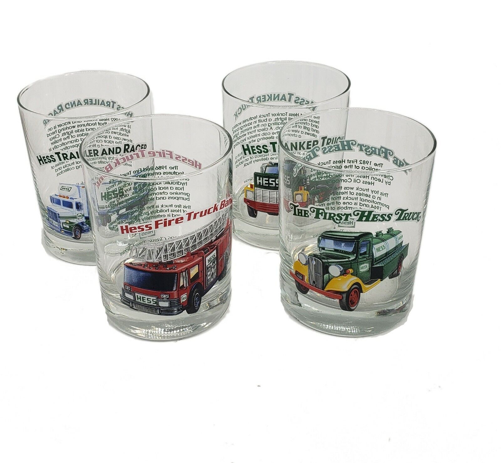 Hess Toy Truck Collector Series Glasses Complete Set of 4 original 1996 Rare