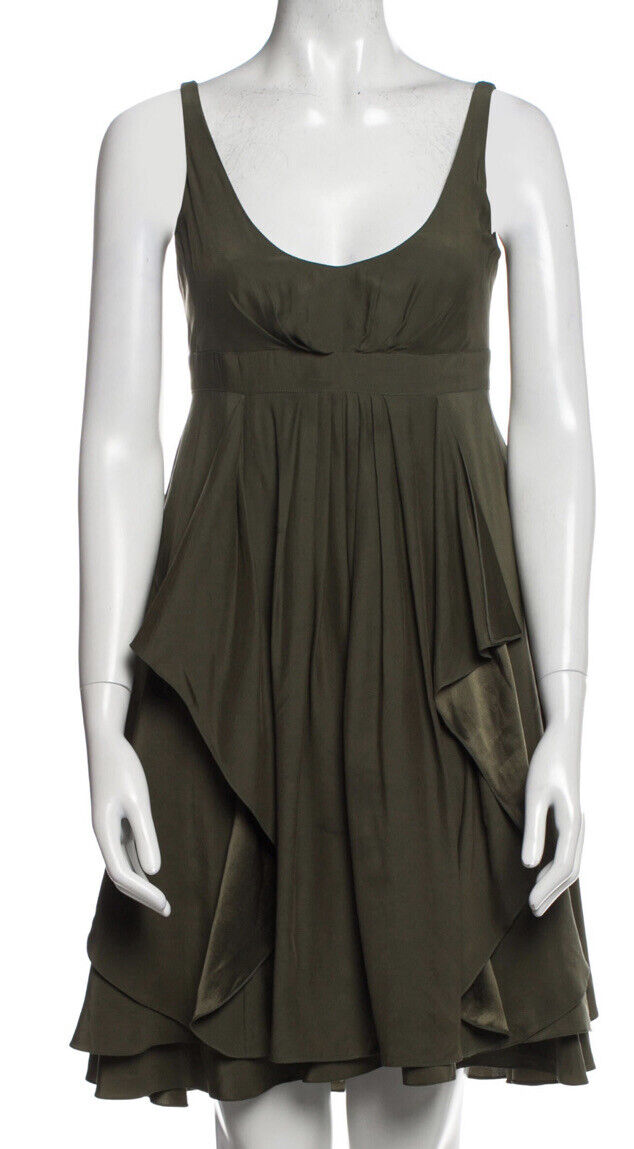 Narciso Rodriguez 42 S Silk Green Dress