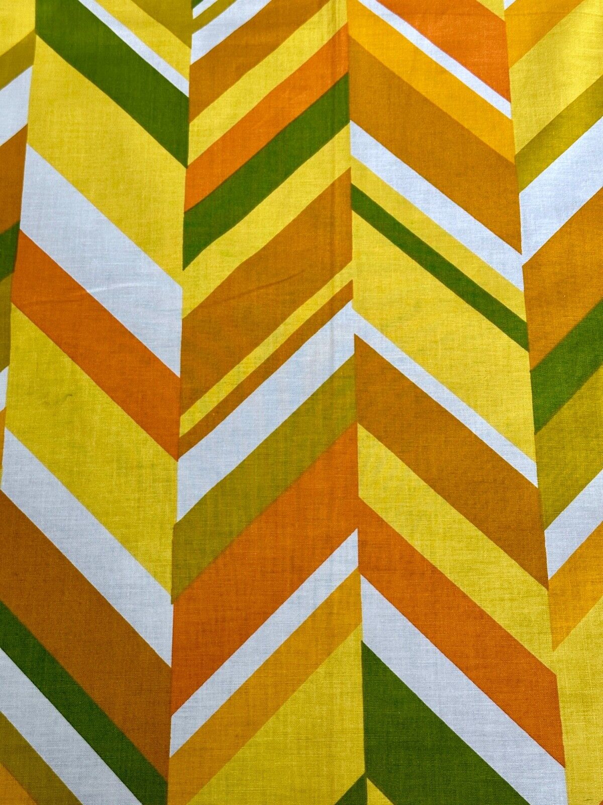 Boho Swag-a-delic Chevron 1970\'s Citrus Barkcloth Era Vintage Fabric Upholstery