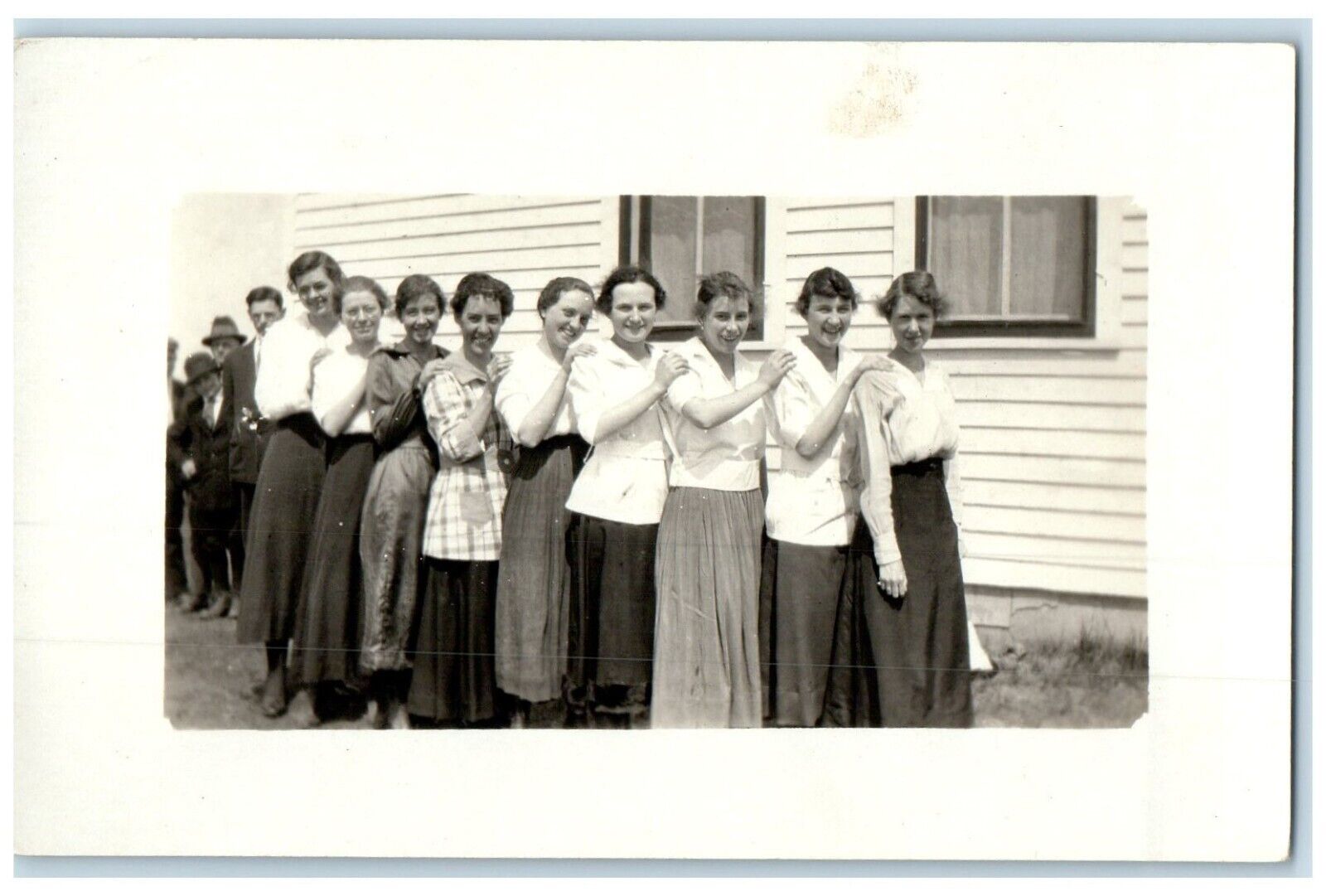 c1910's Womens Fall In Line Nelson Nebraska NE RPPC Photo Antique Postcard