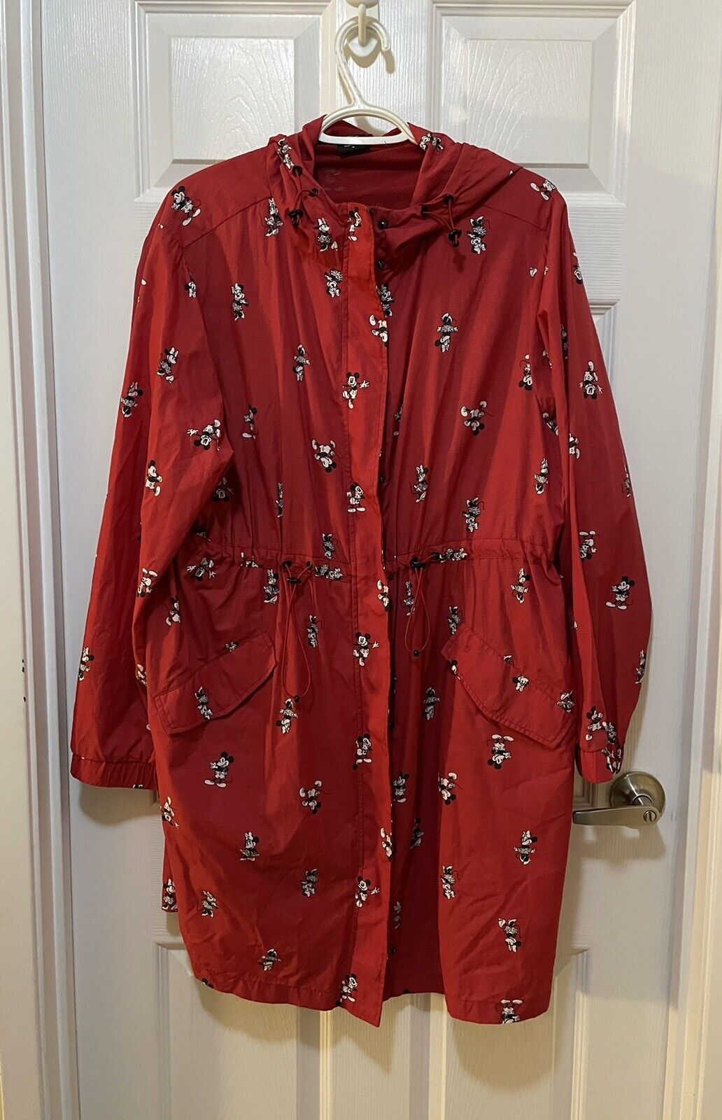 Torrid 2 2x Plus Disney Mickey & Minnie Mouse Red Hooded Rain Wind Jacket Coat