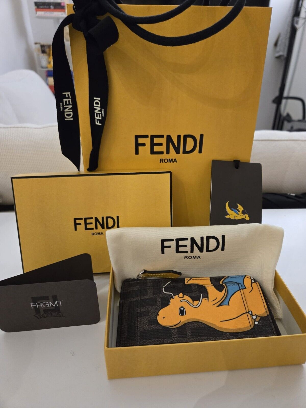 FENDI×FRGMT×POKEMON Card Case - Dragonite. New With Box, Bag And Tags