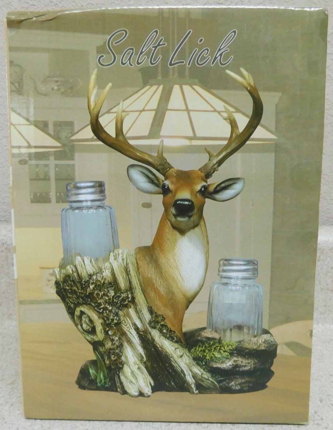 DWK Corporation Rustic Deer Glass Salt And Pepper Shaker Salt Lick HD18808