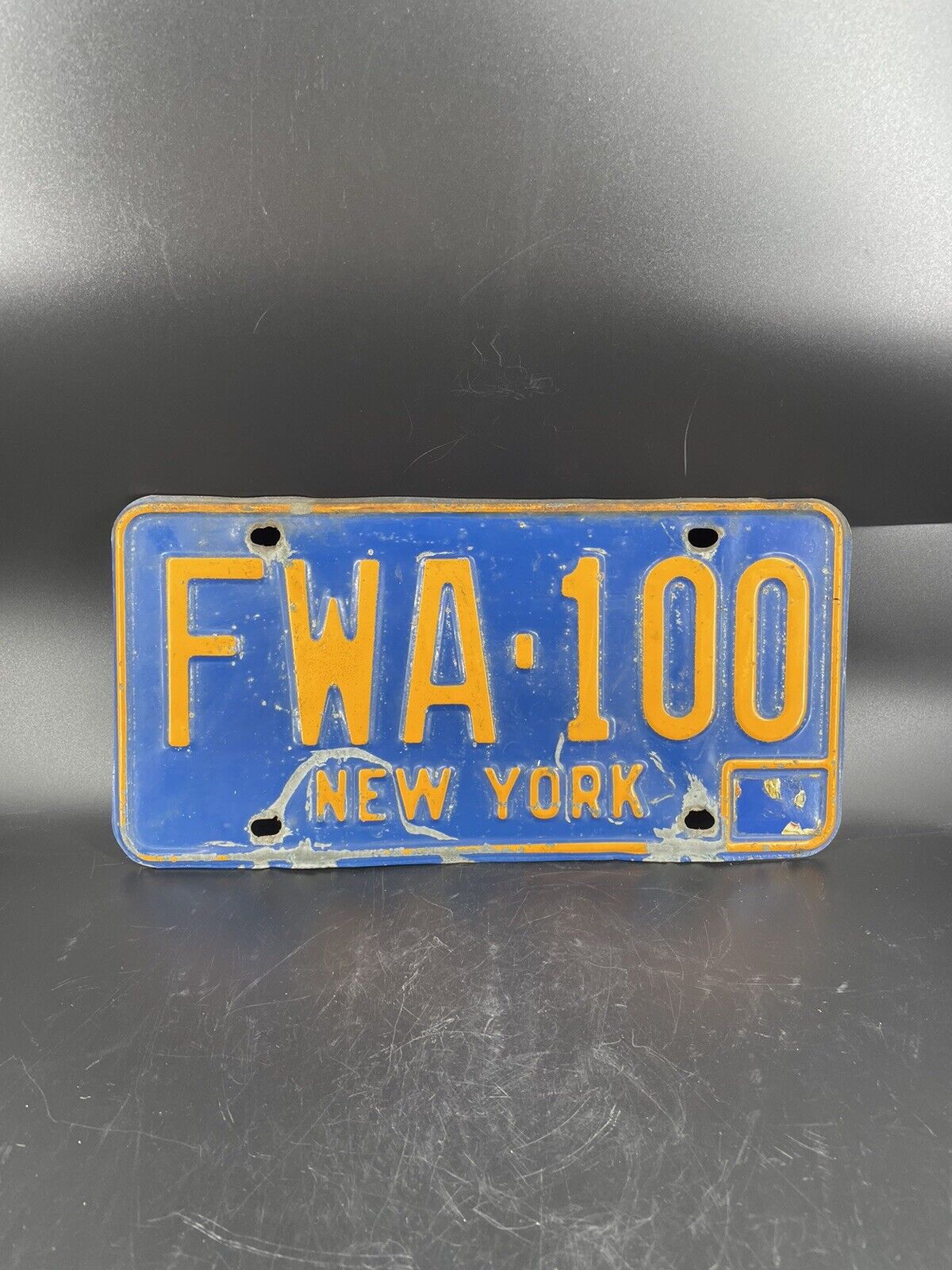 1966 - 1973  NEW YORK NY LICENSE PLATE 3 Letters 3 Numbers FWA-100
