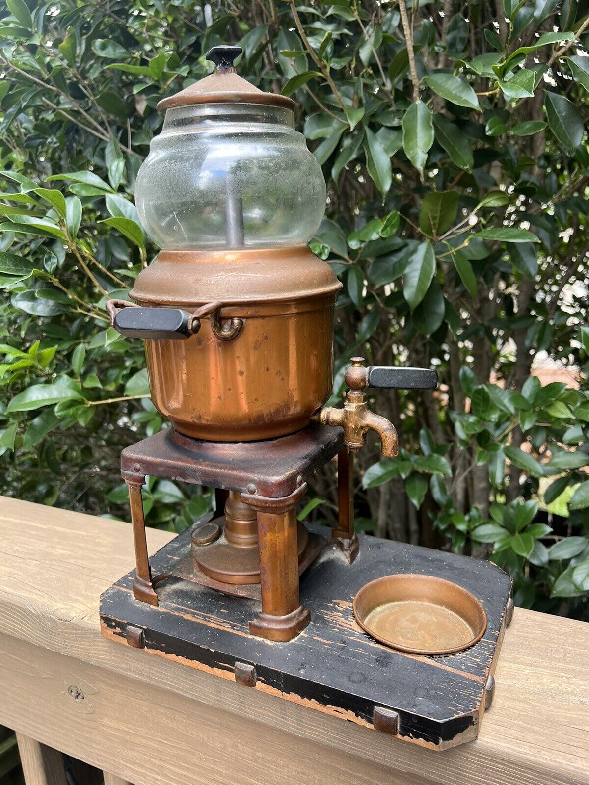 Antique Sternau & Co Copper Brass Coffee Percolator Machine patent stamped 1913