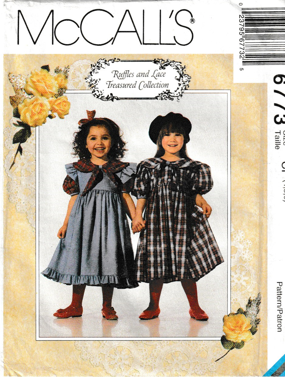 McCall's  Pattern 6773, Ruffles & Lace Child's Dress 4-5-6, FF