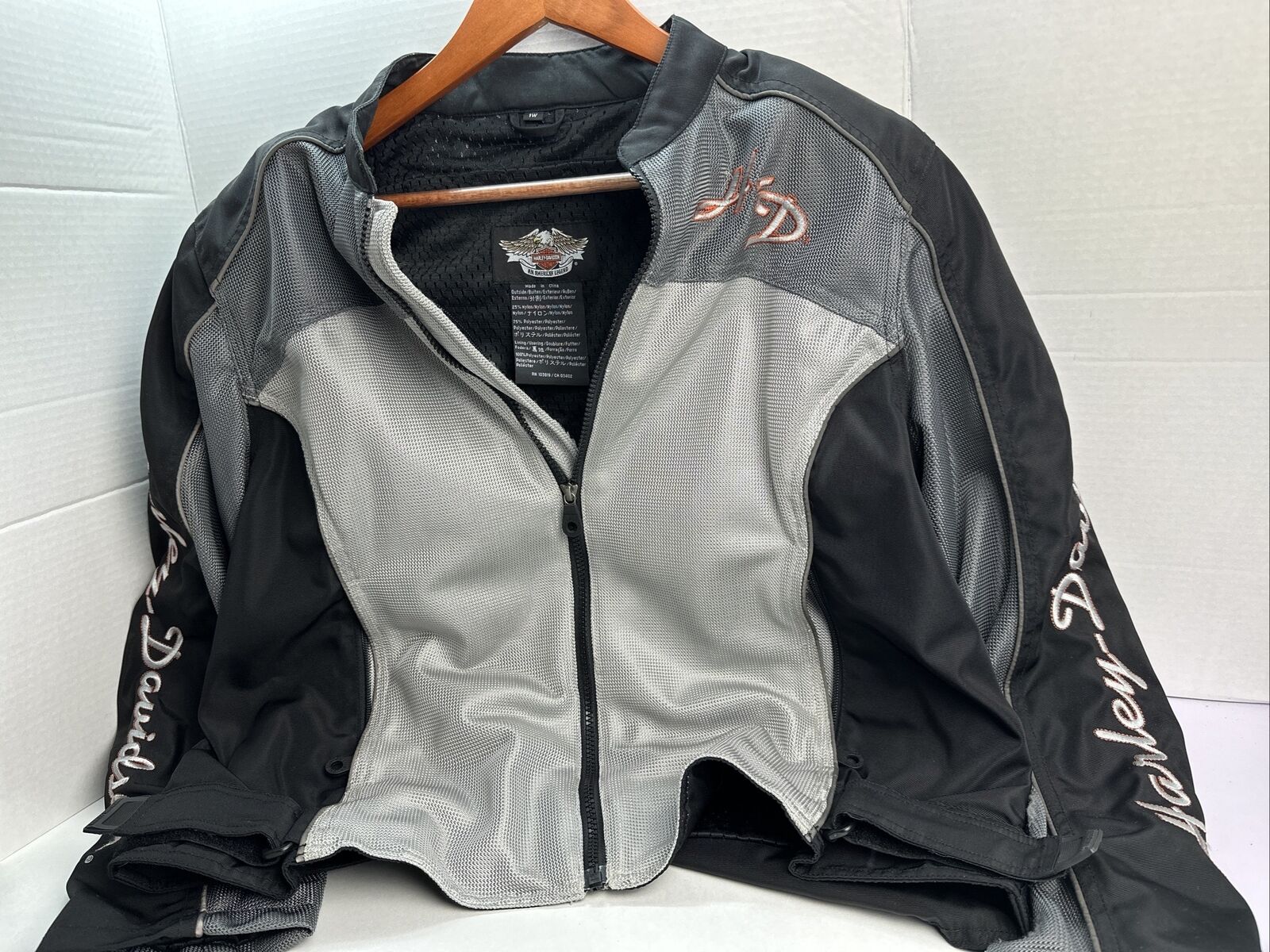 Harley Davidson Women’s Jacket Scotchlite 1W Black Cost Lined 3M Scotchlite