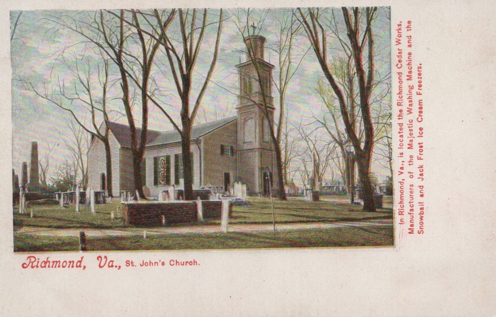 Postcard St John's Church Richmond VA Virginia 