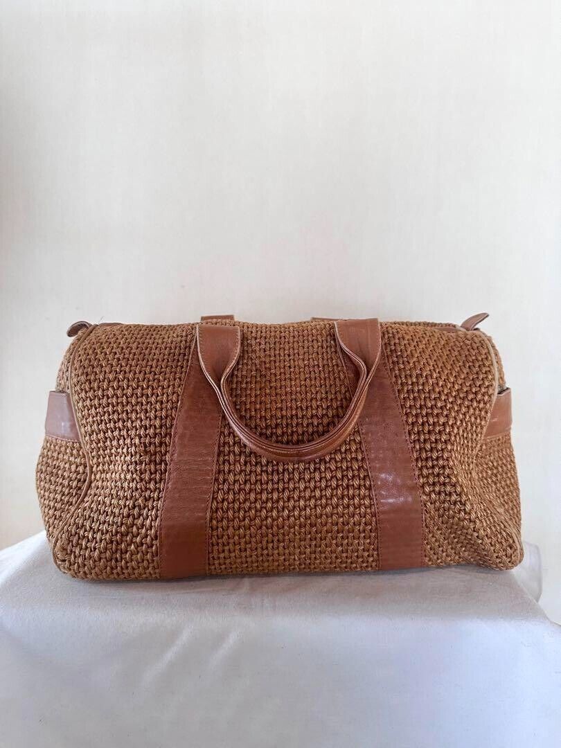 Bottega Veneta Boston Brown Leather Bag USED Auth Vintage From Japan Rare JUNK