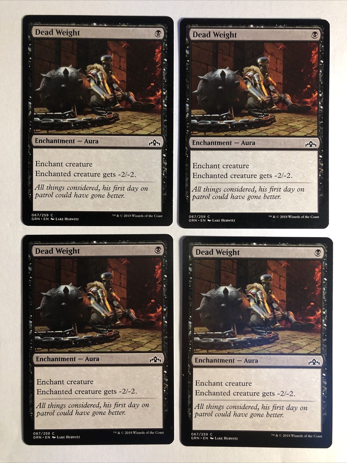 4x Mtg Guilds Of Ravnica Dead Weight NM Magic The Gathering