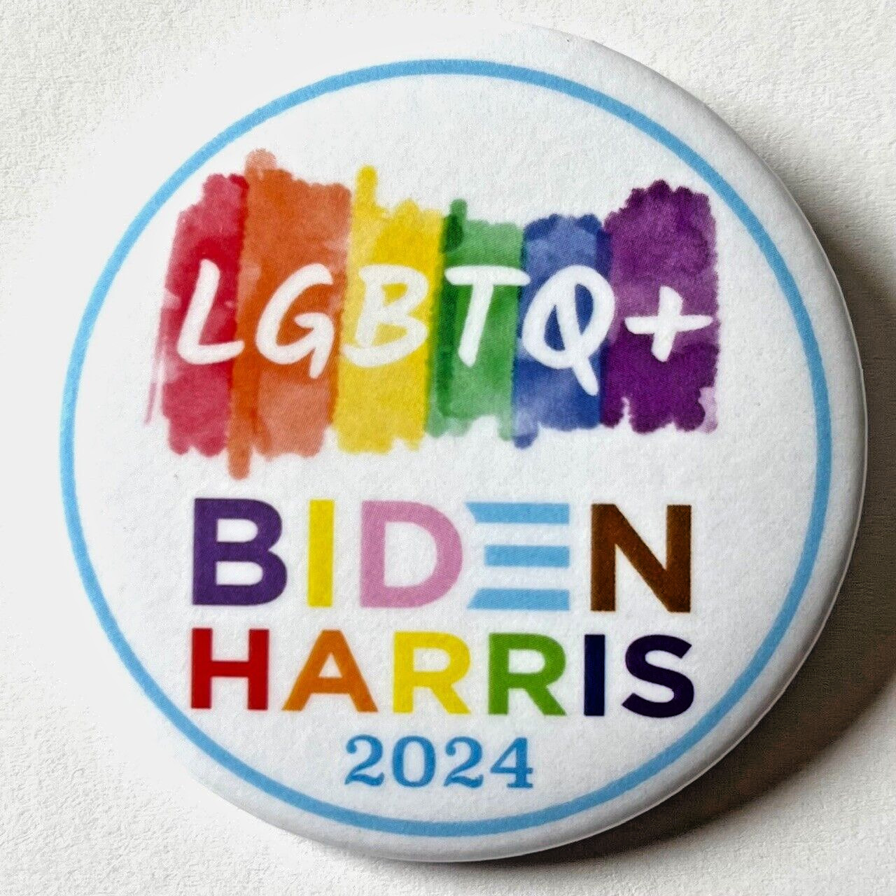 Biden 2024 Pinback LGBTQ Button Politics Candidate Campaign Badge Pin