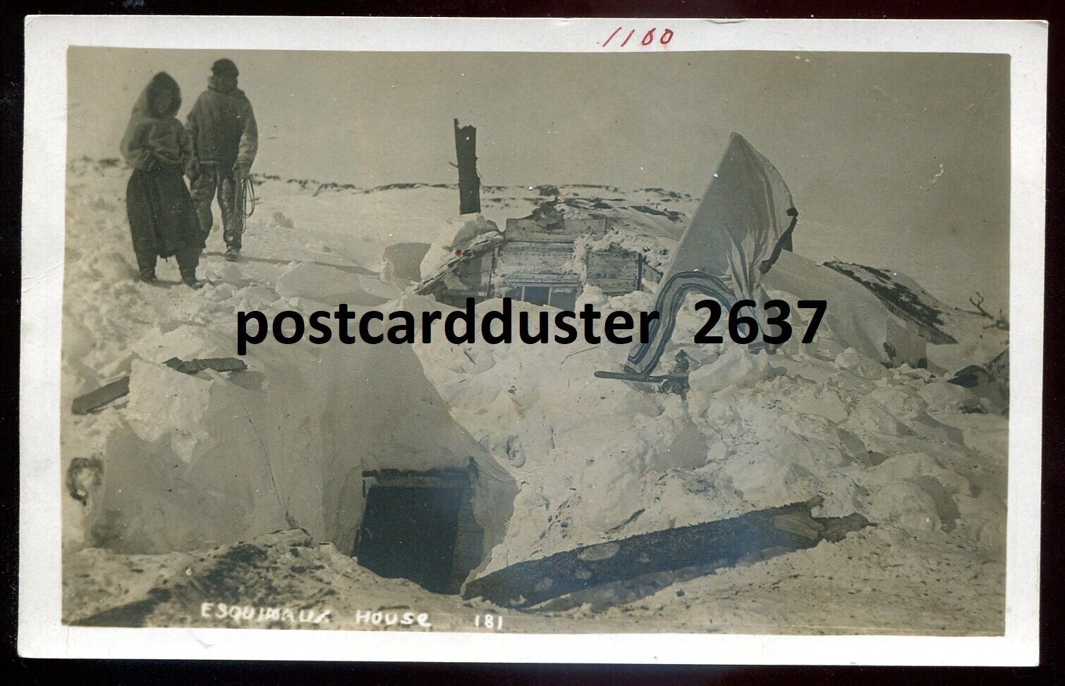 CANADA ARCTIC 1910s Inuit Eskimo House. Real Photo Postcard by Parson ST. JOHN\'S