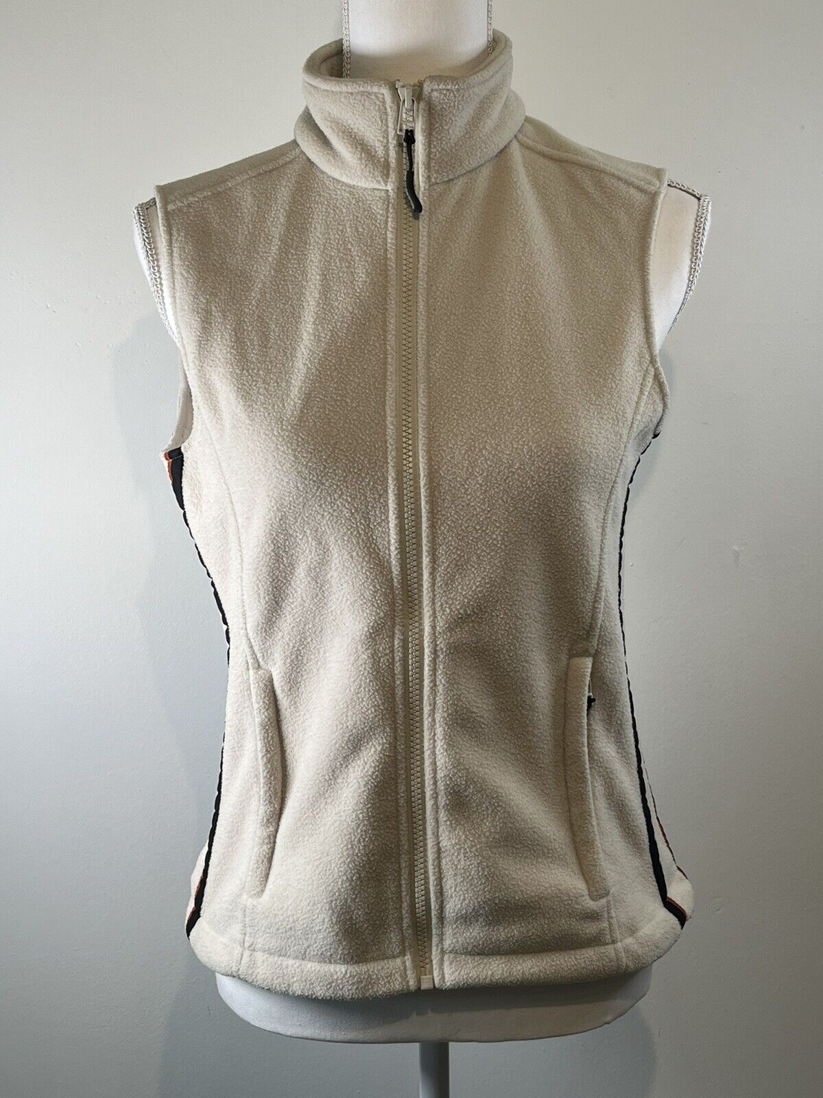 Harley-Davidson Women's Size Small Cream Fleece Zip Front Vest