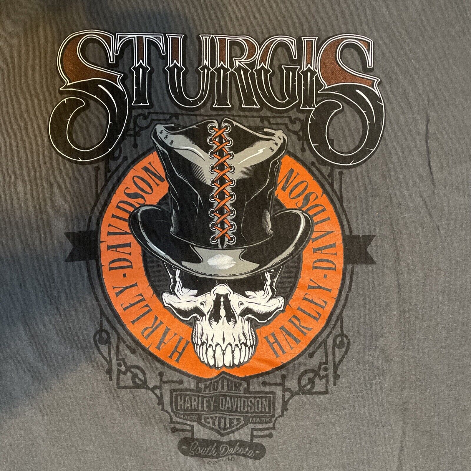 Harley Davidson Women’s Sturgis T Shirt Grey Medium 