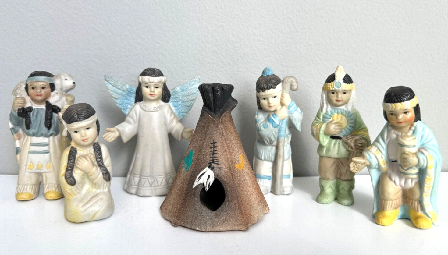 Nativity Set Native American Indian Vintage House of Lloyd Christmas Figurine