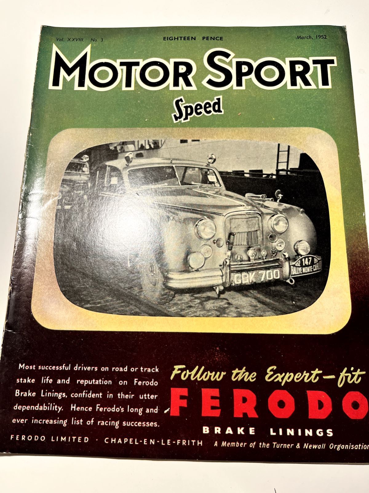 Vintage Motor Sport Speed Magazine Vol. XXVIII, No. 3 March 1952