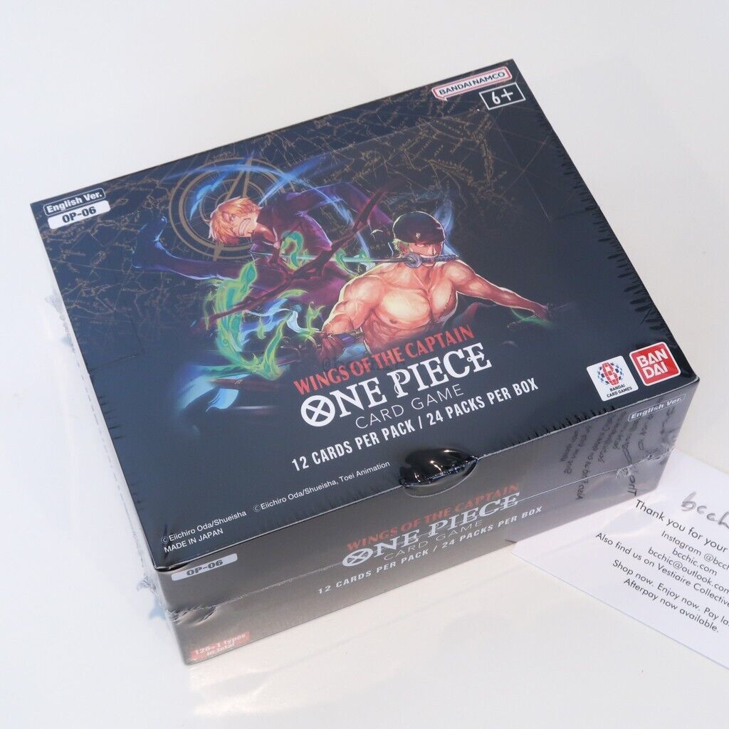 100% Auth BNIB ONE PIECE Card Game Wings of the Captain OP-06 SEALED Booster Box