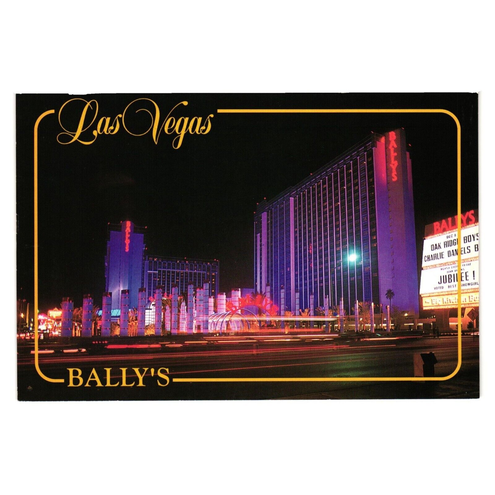 Vintage Postcard Bally's Oak Ridge Boys Charlie Daniels Marquee Hotel Casino 199