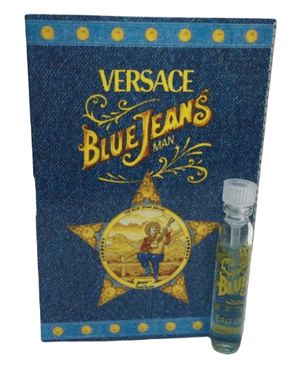 Blue Jeans by Versace Eau de Toilette Sample Vial 1994 collectible bottle Full