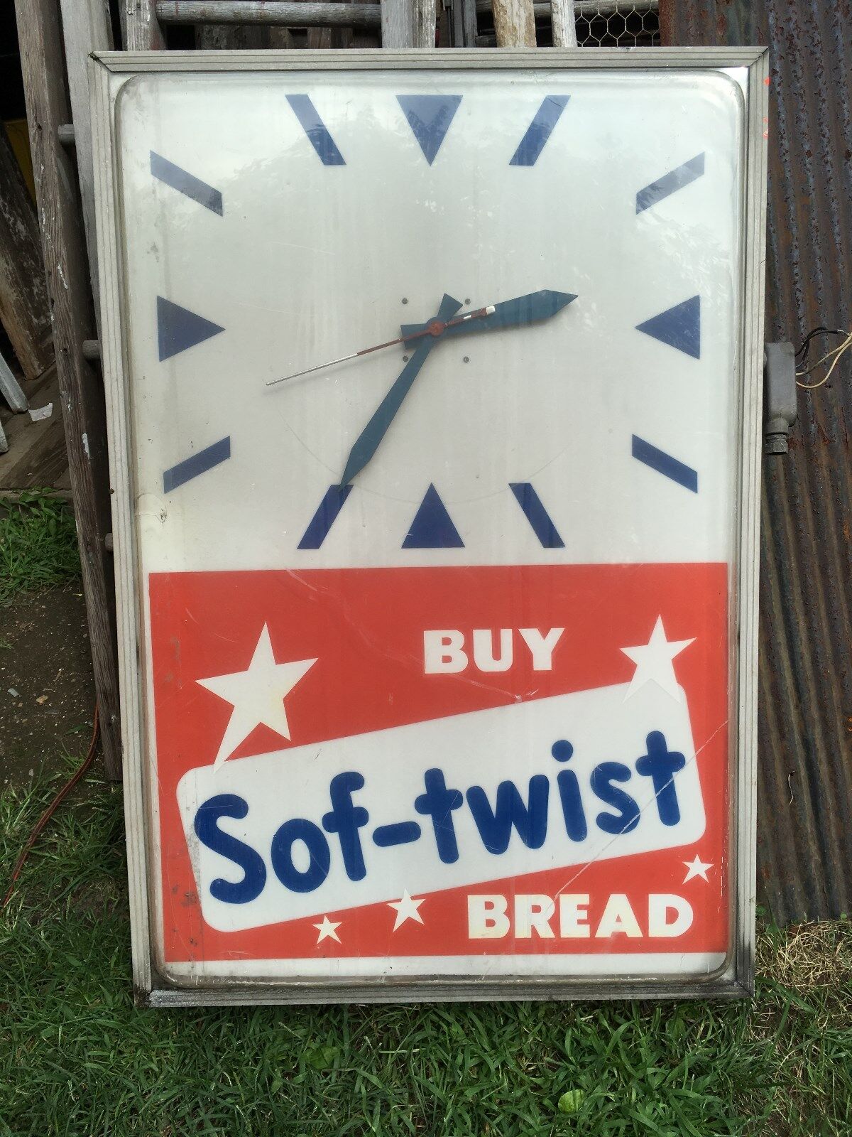 Vintage Soft Twist  Bread  Advertising Wall Clock Sign 44 x30 x 8