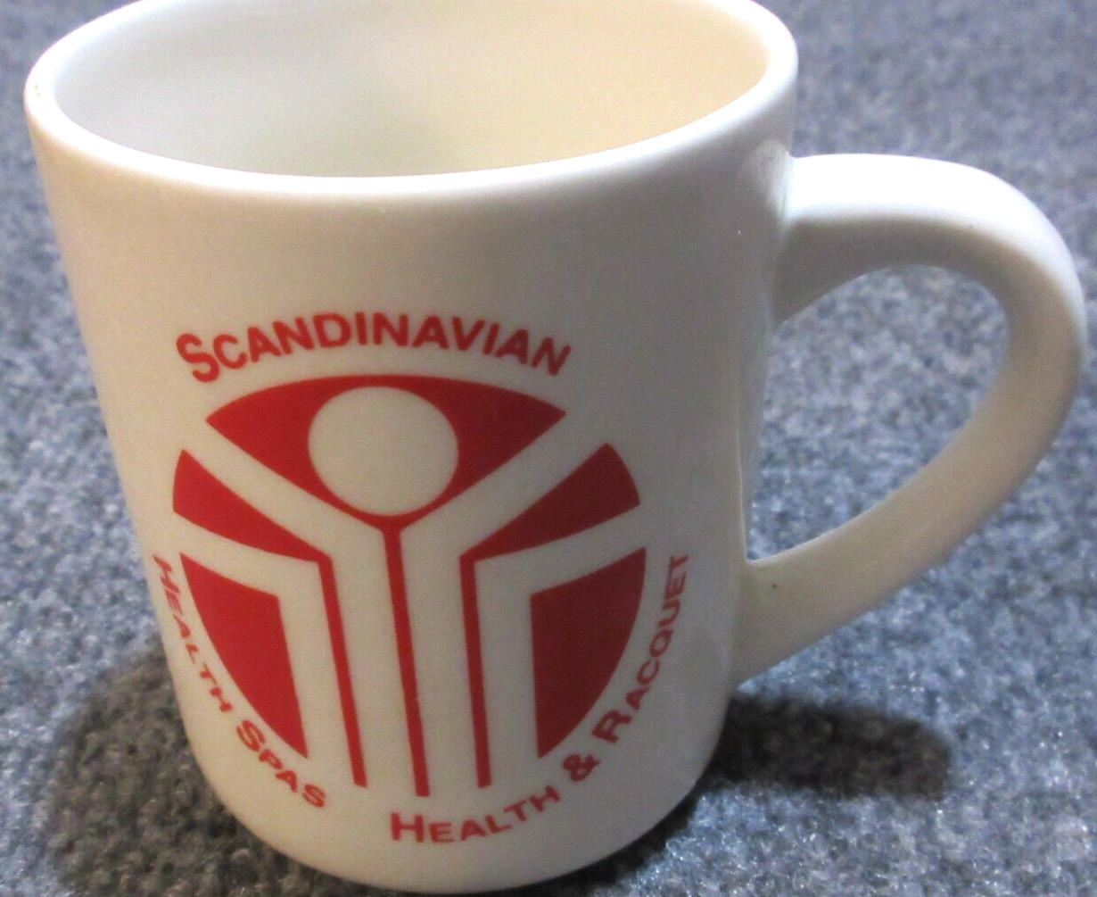 SCANDINAVIAN Health Spa Akron Ohio Mug cup ceramic Vintage 1990\'s minty Bally\'s