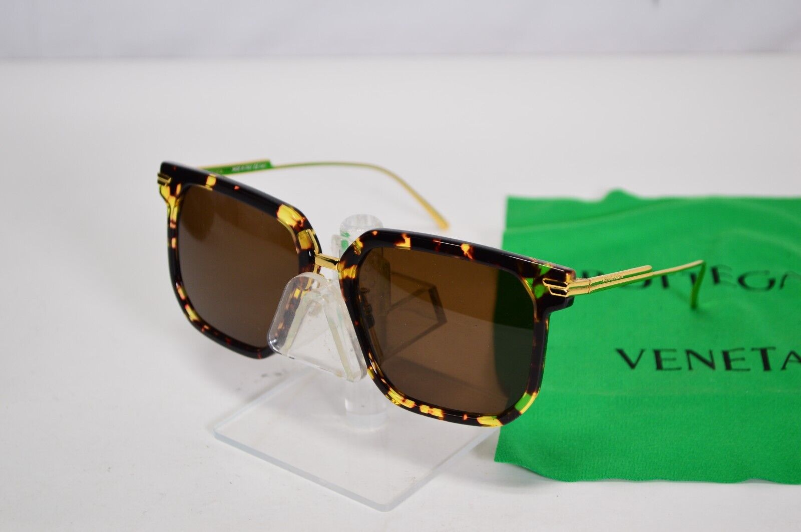 Bottega Veneta Brown Tortoise Gold Sunglasses Square BV1083SA 002 57/18/145