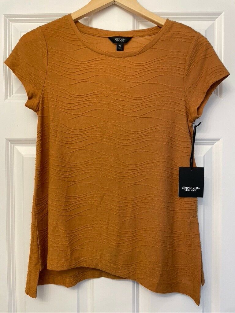 NWT - Simply Vera Vera Wang - Women\'s Orange Short Sleeve T-Shirt - XS