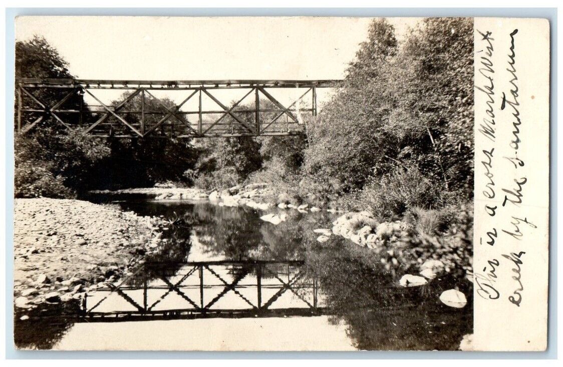 c1910 Mark West Creek Bridge View Sonoma County California  RPPC Photo Postcard