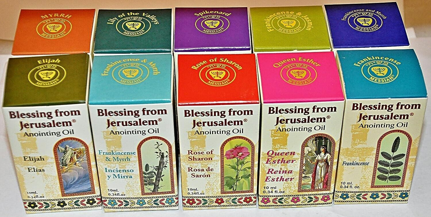 Lot of 10 bottles x mix Anointing Oil 12 ml. - 0.4 oz. from The Holyland