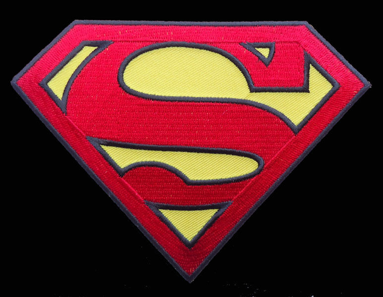 Superman Chest shield logo EMROIDERED IRON ON 5.25 INCH  PATCH 