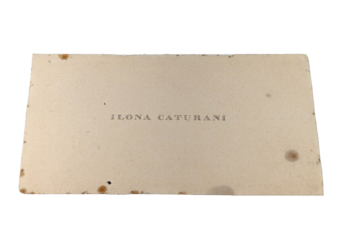 Antique Victorian Calling Card Ilona Caturani 2 Piece Rectangle Basic Linen #1B