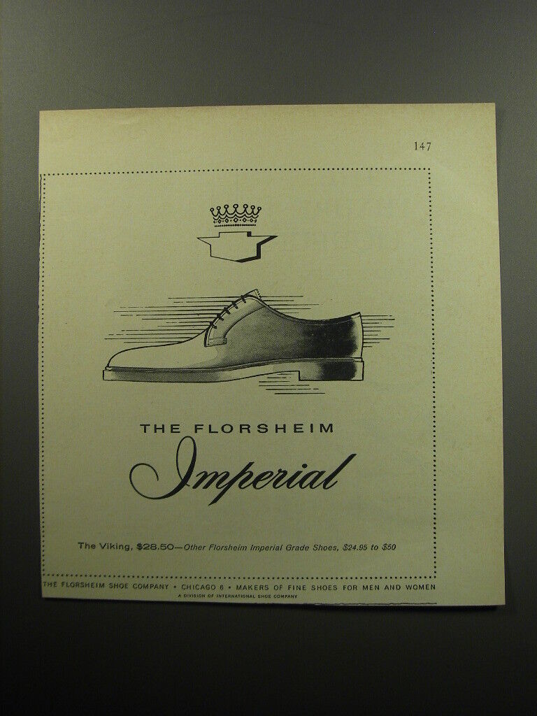 1957 Florsheim Imperial Viking Shoes Advertisement - The Florsheim Imperial