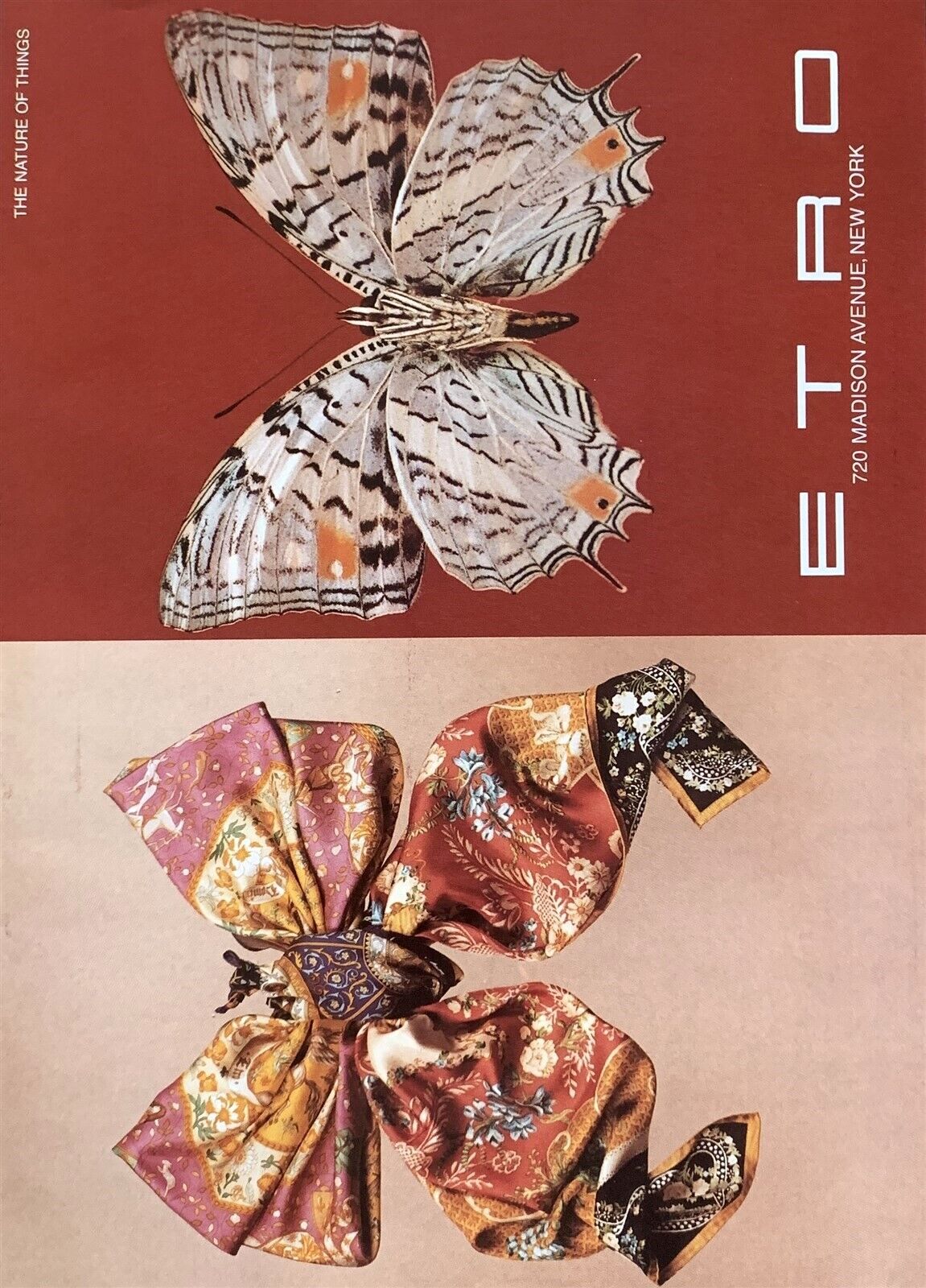 1996 ETRO Scarf Collection The Nature of Things Original Magazine PRINT AD