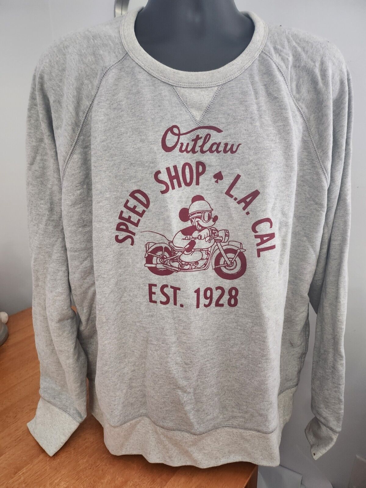 New Gap Disney Mickey Mouse Speed Shop Outlaw Sweatshirt Mens 2XL Motorcycle