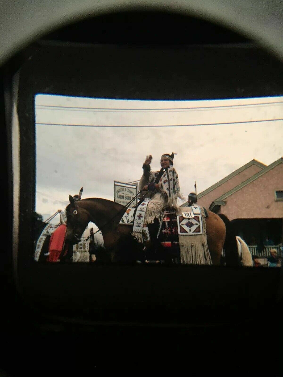 Pendleton Round Up Parade Native American Woman on Horse 3 Original 35mm Slides