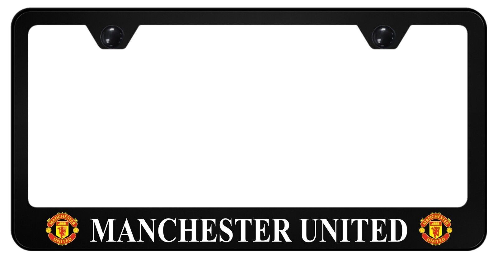 Manchester United Black Stainless Steel License Plate Frame