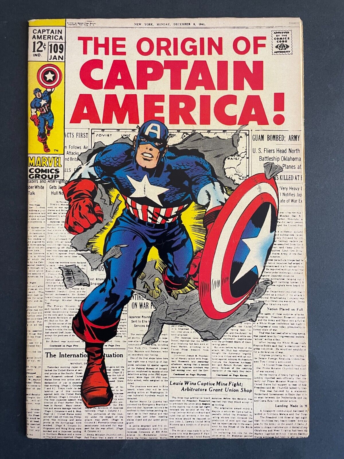 Captain America #109 - Origin of Cap Marvel 1969 Comics VF