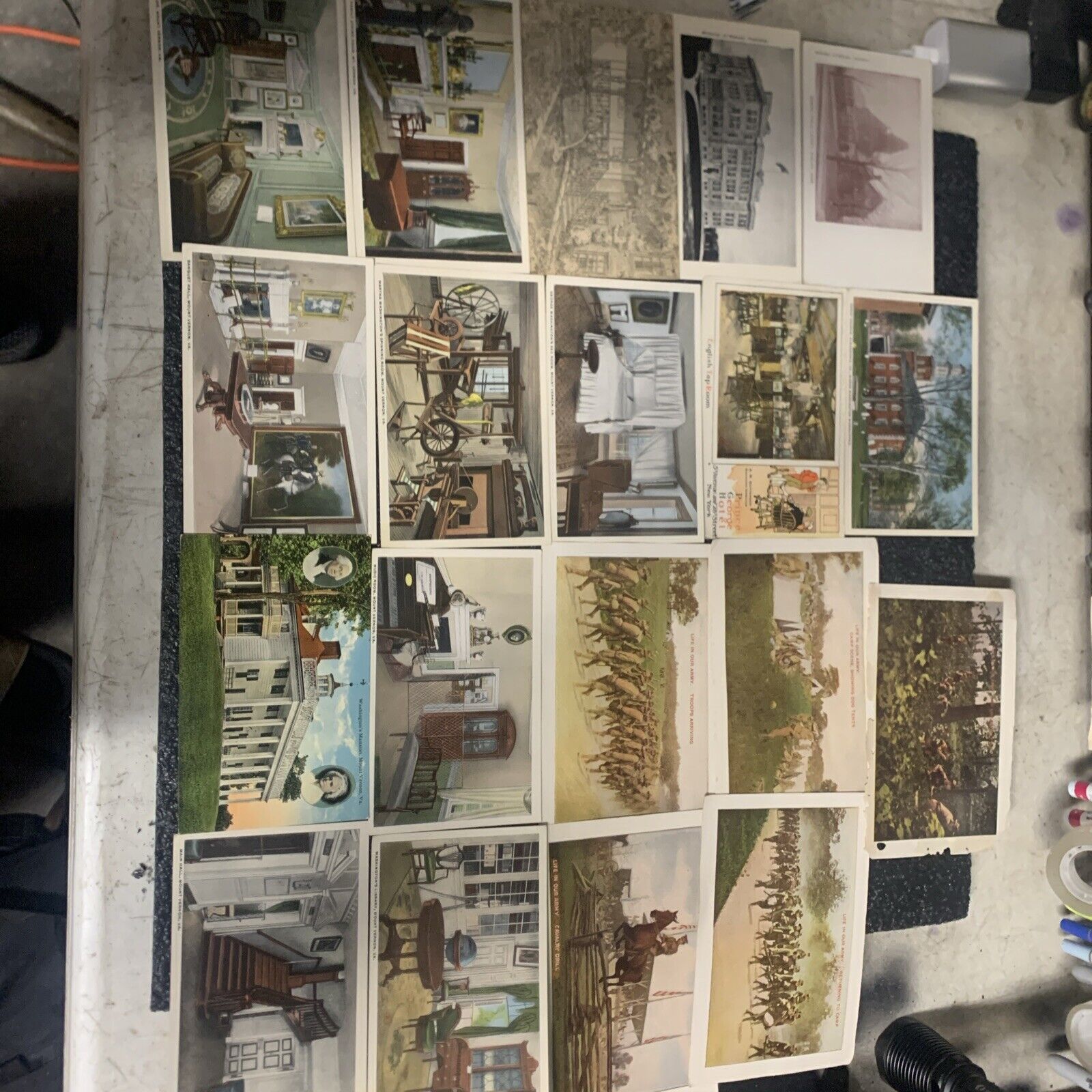 Lot Of 14 Old Unused Postcards And 5 Pages Of Life In Our Army Sheets