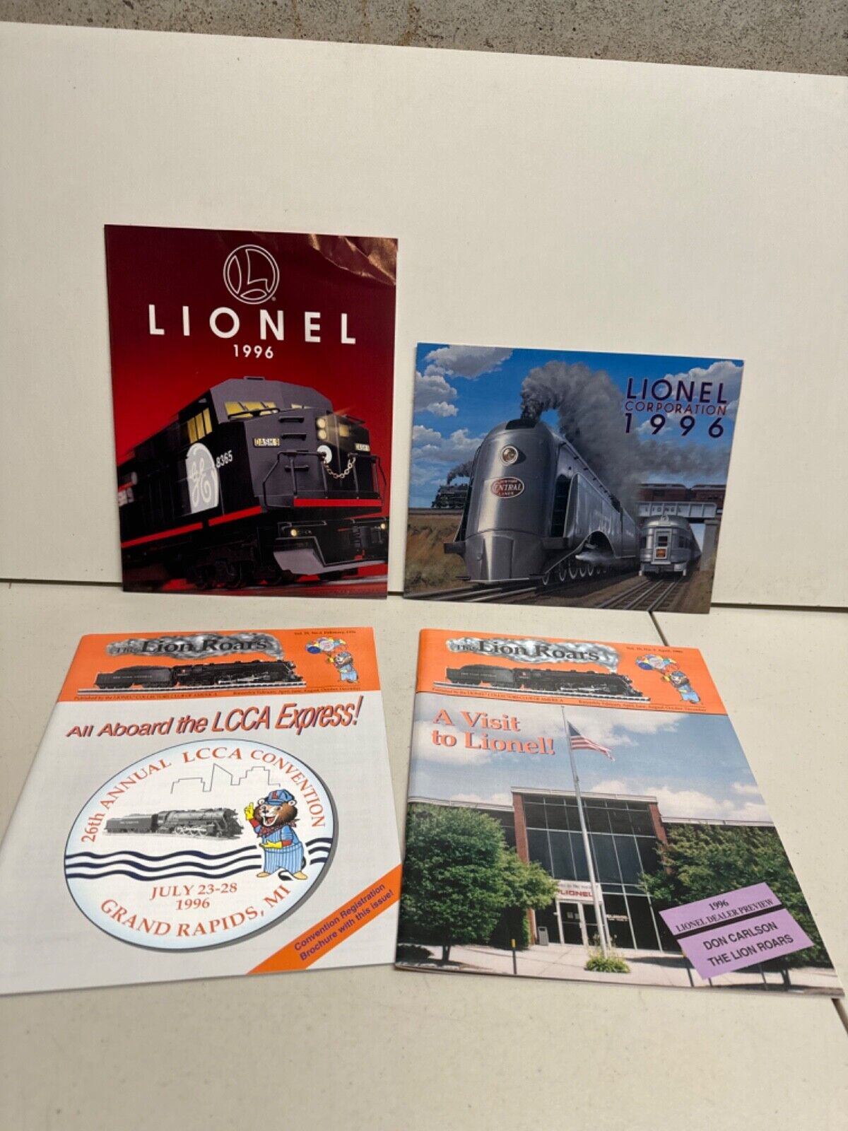 1996 Lional Catalogs and The Lion Roars Newsletter Febraury and April