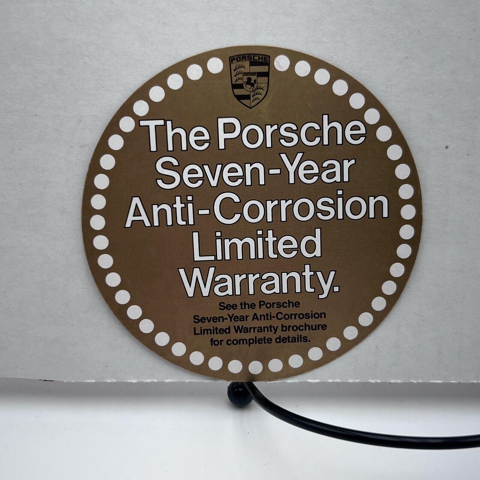 1981 Porsche Anti-Corrosion Warranty Decal Sticker Restoration Collector
