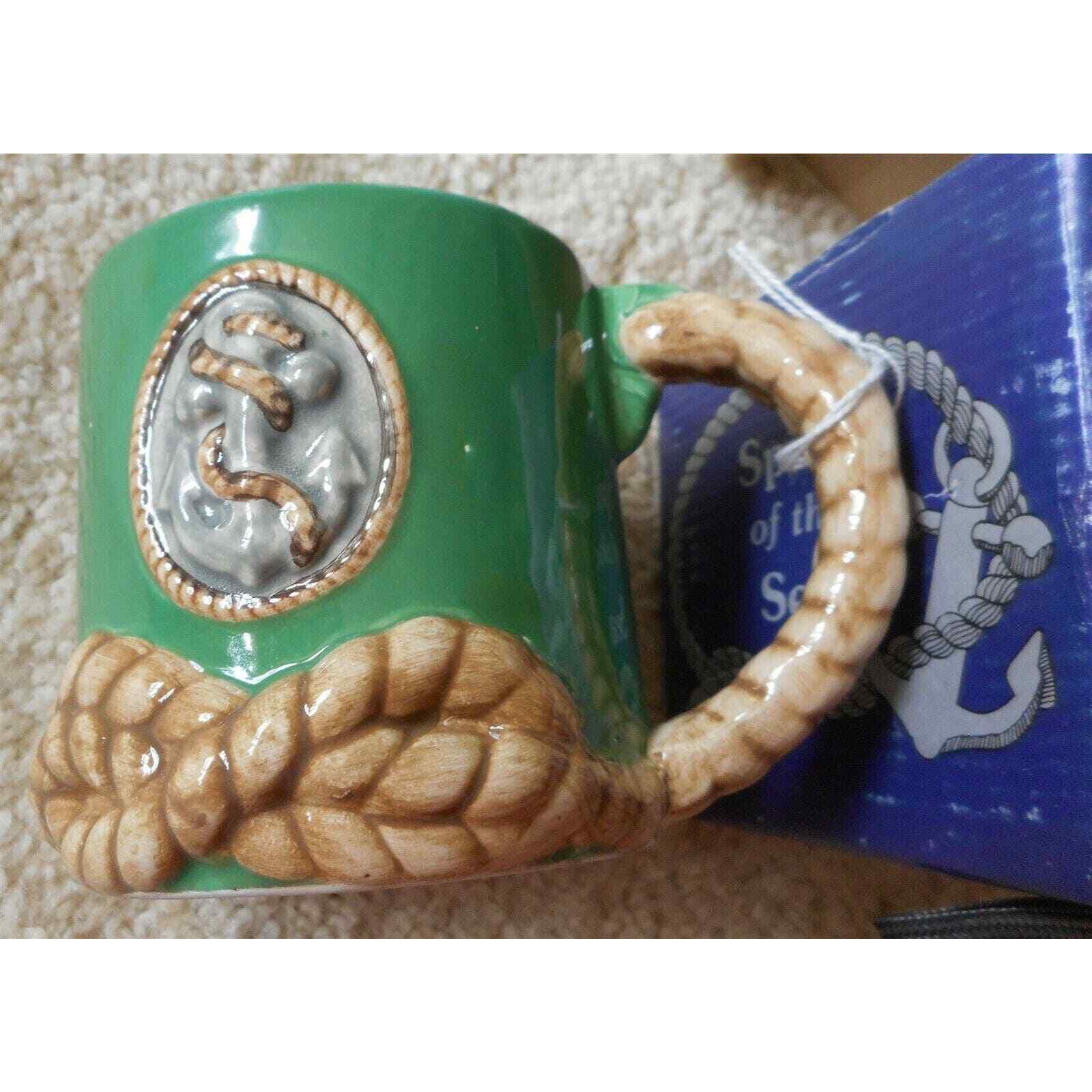 Papel VERY RARE Spirit of the Sea Rope handle green mug freelance Sri Lanka cup