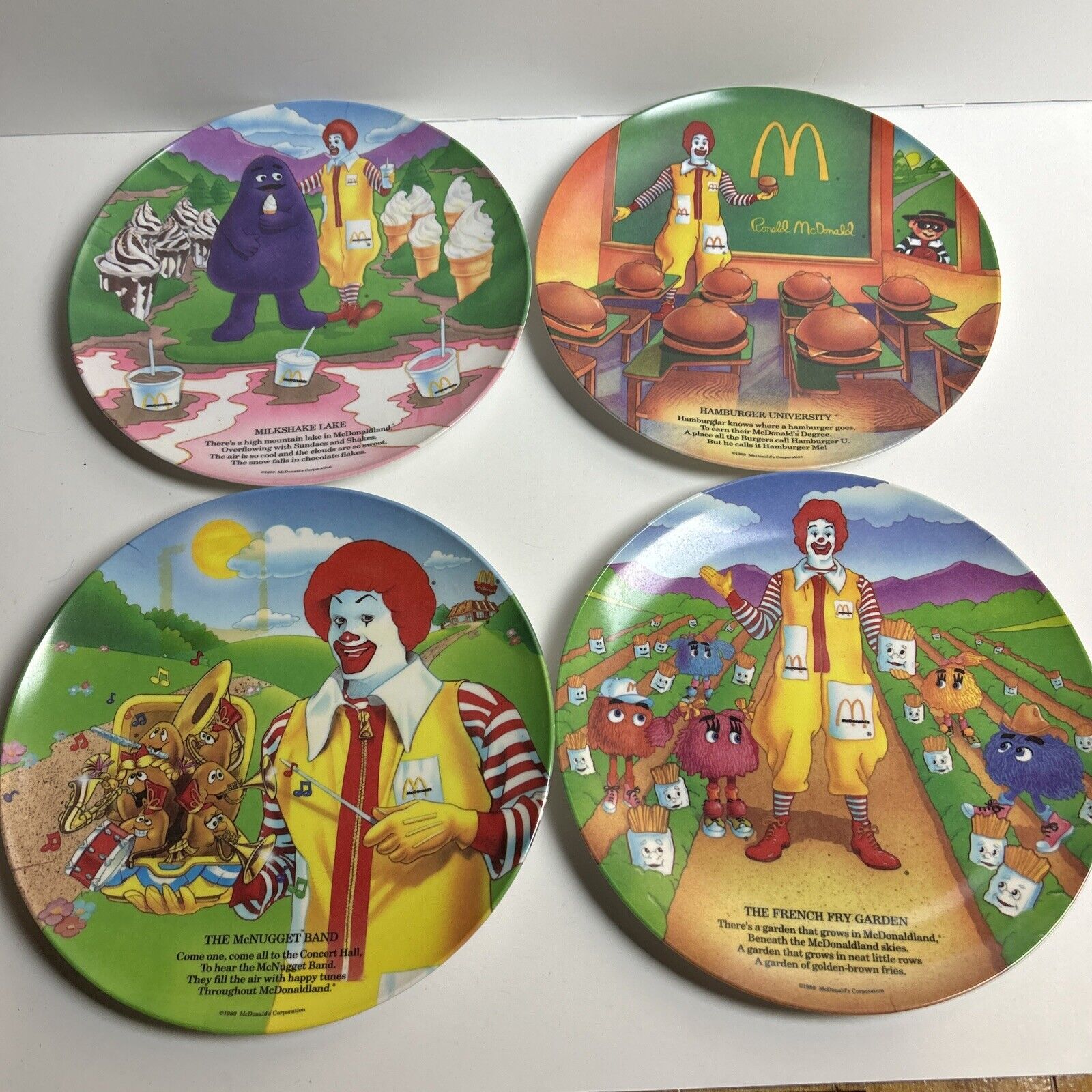 Vintage McDonald\'s Plates Set Of 4 From 1989   Excellent Condition