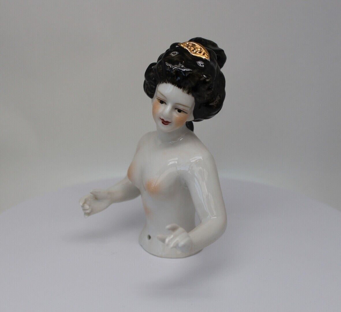 Art Deco Style Half doll Figurine Marchioness Sexy Half Doll Pincushion Arms Awa
