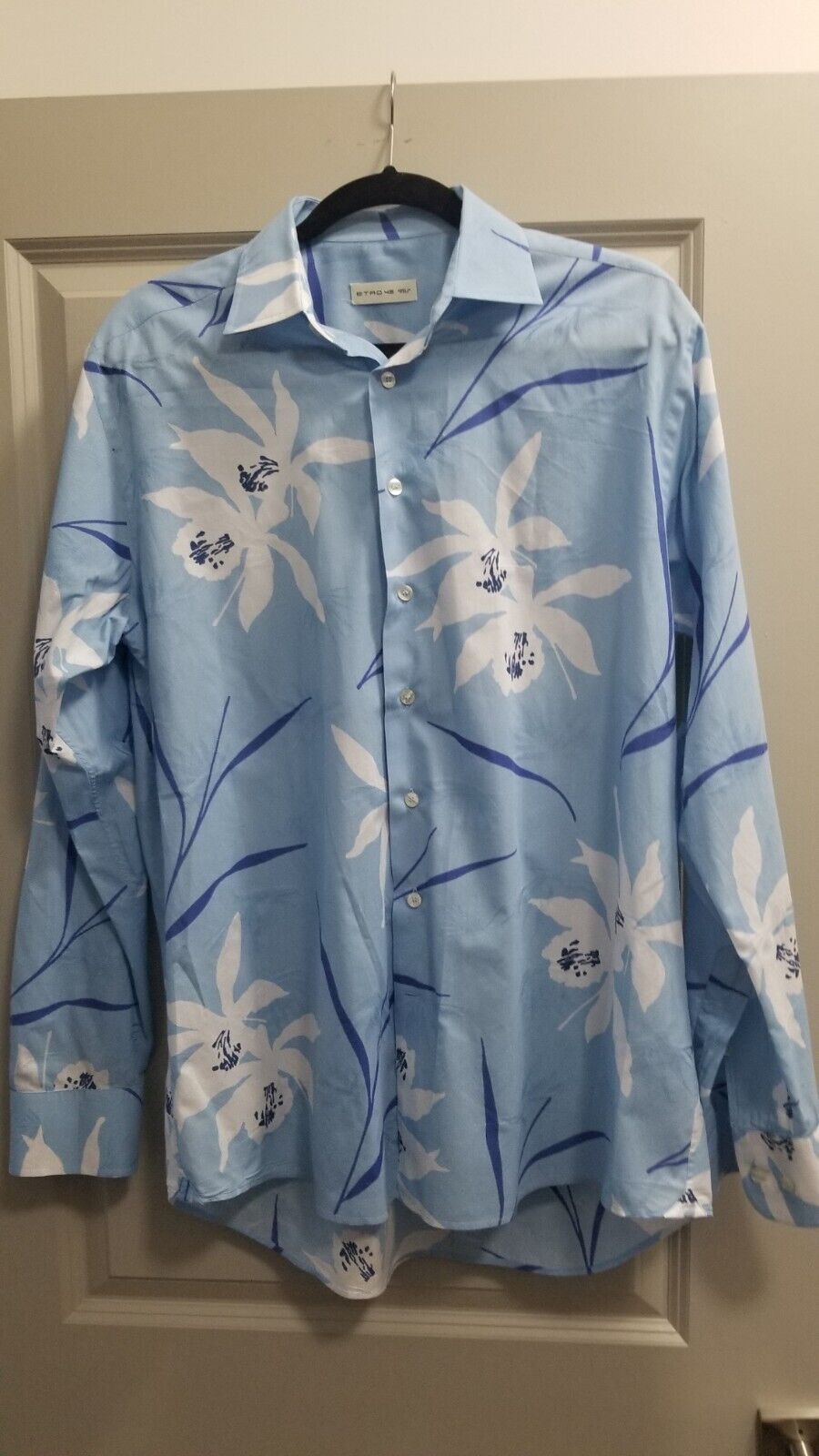 ETRO Mens Size 42 Shirt Floral Print Button Down L/S Made in Italy reg. $350.