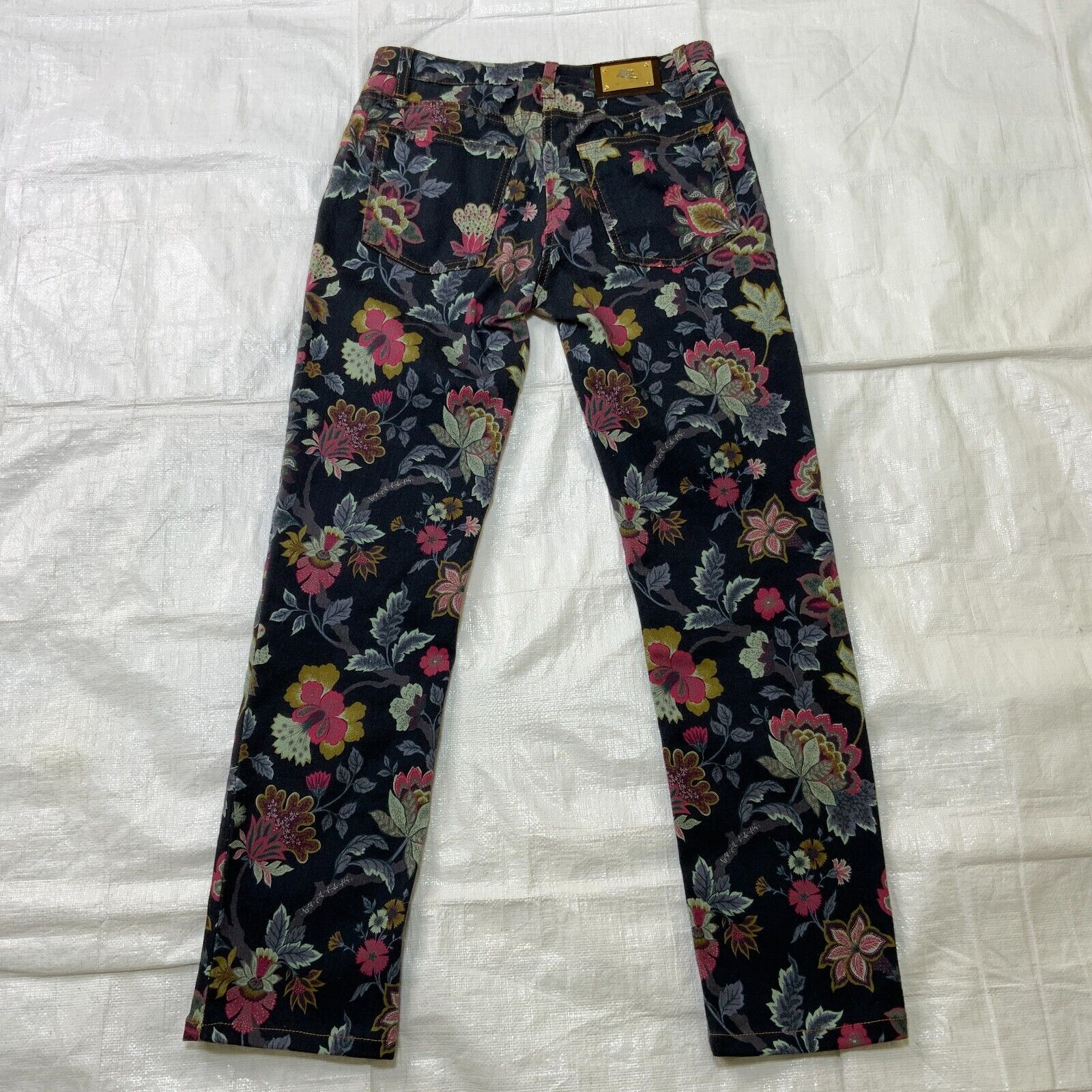 ETRO Womens Jeans Pants Floral Multicolor Size 26 Made in Italy