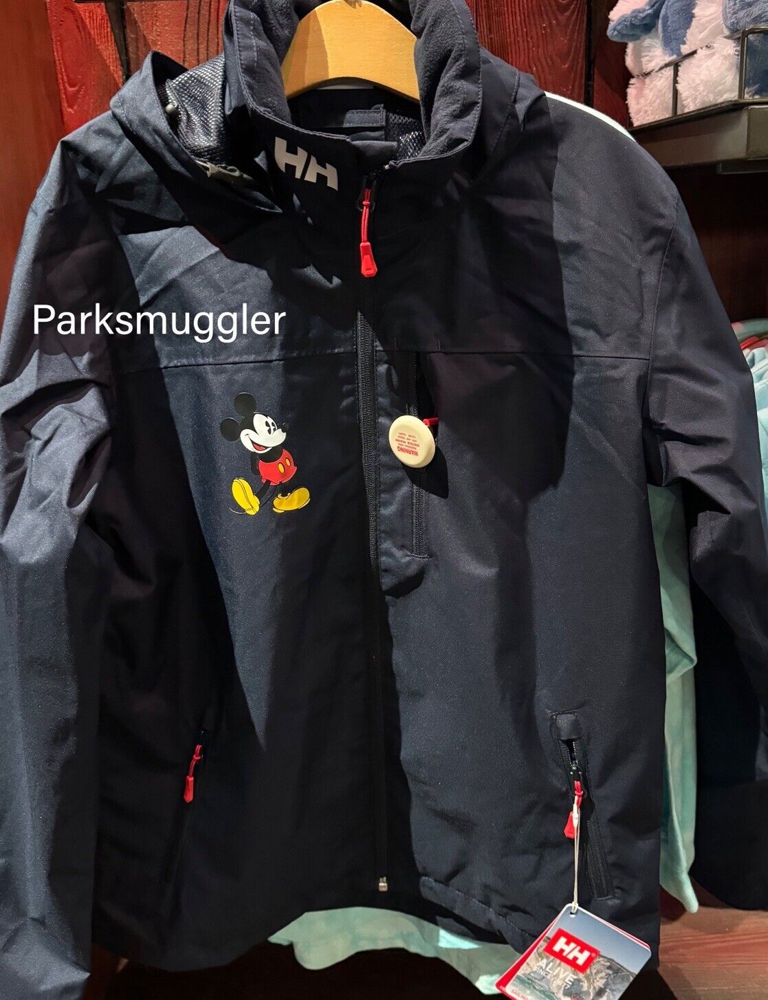 Disney Parks Helly Hansen Mickey Mickey Navy Hooded Jacket Adult 2XL XXL New