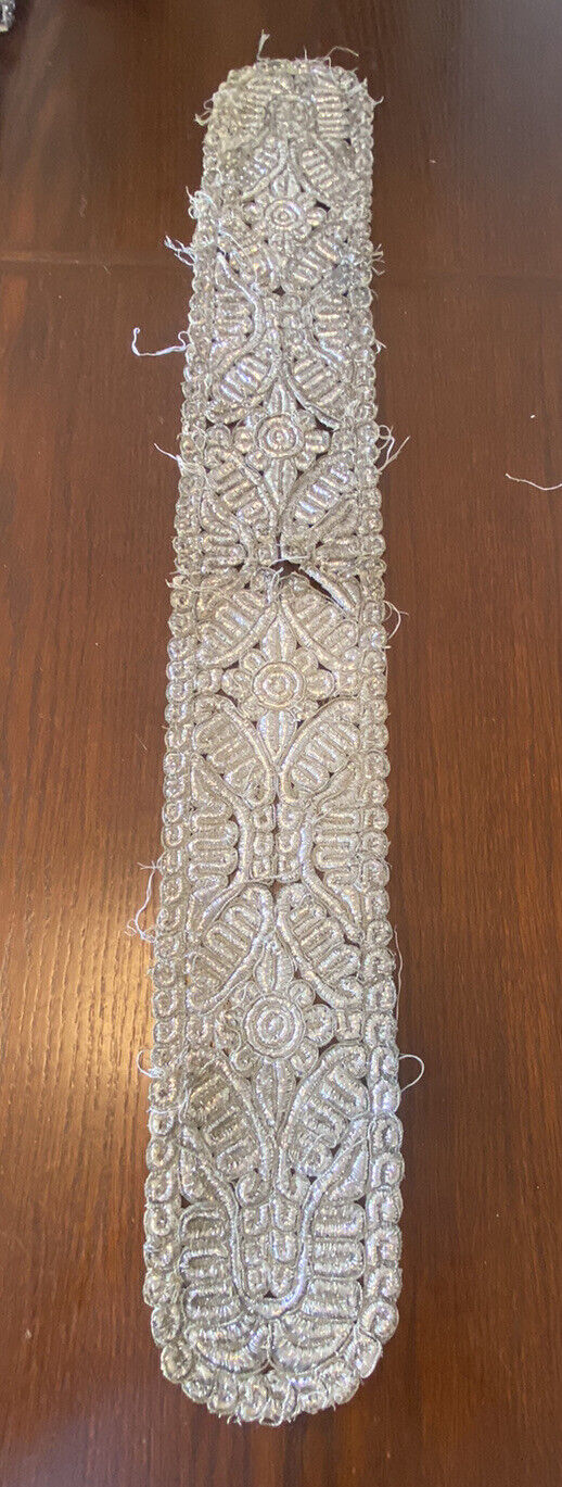 Vintage/Antique atarah for tallit Silver threads