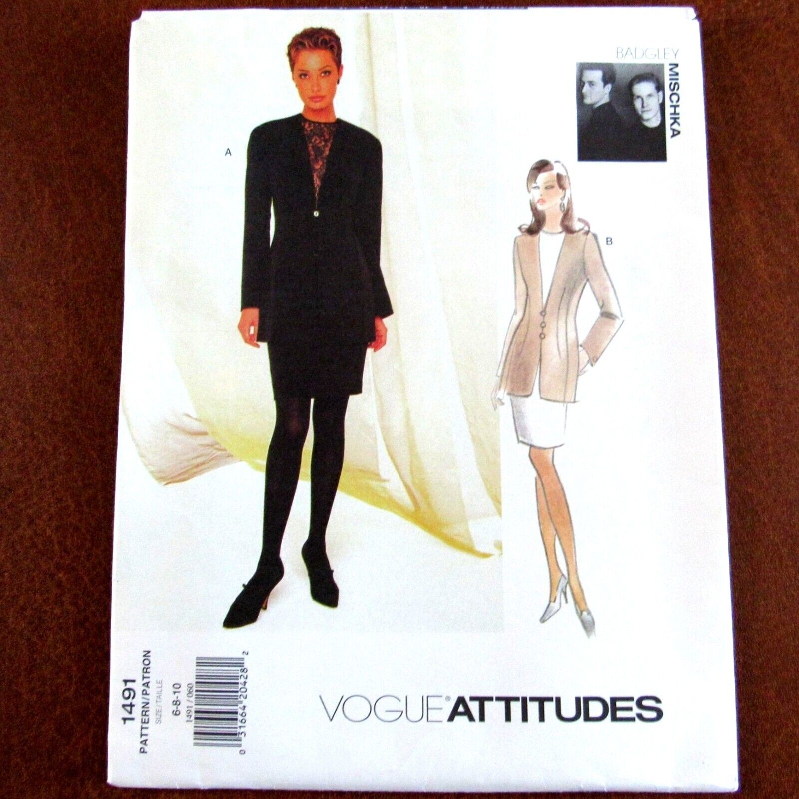 Vogue Attitudes Badgley Mischka Pattern 1491 Tunic Skirt Size 6 8 10